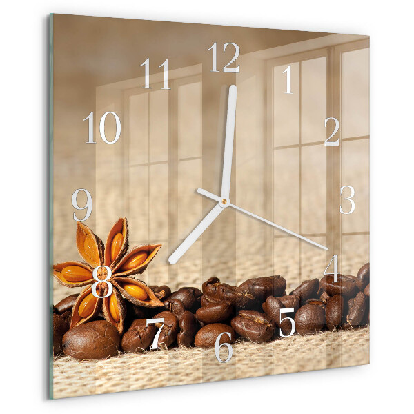 Reloj cuadrado Granos de café