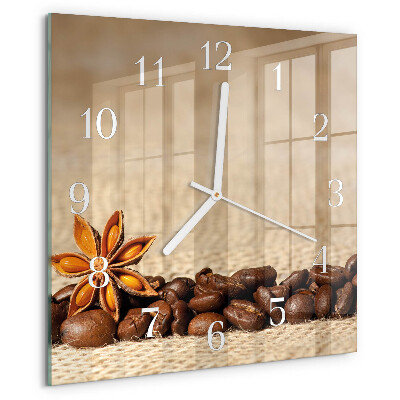Reloj cuadrado Granos de café