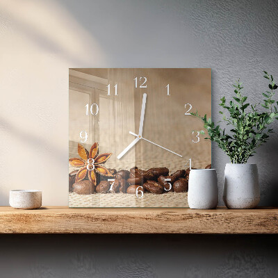 Reloj cuadrado Granos de café