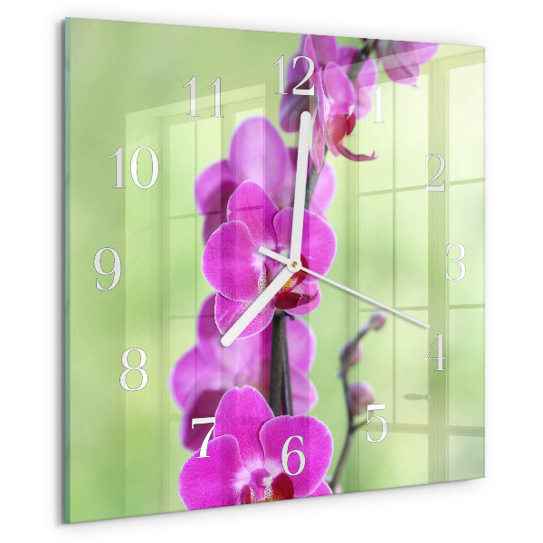 Reloj cuadrado Orquídea