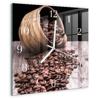 Reloj cuadrado Granos de café