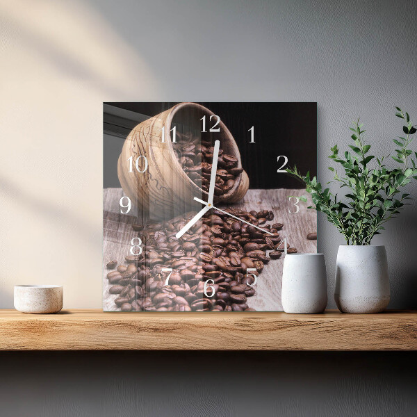 Reloj cuadrado Granos de café