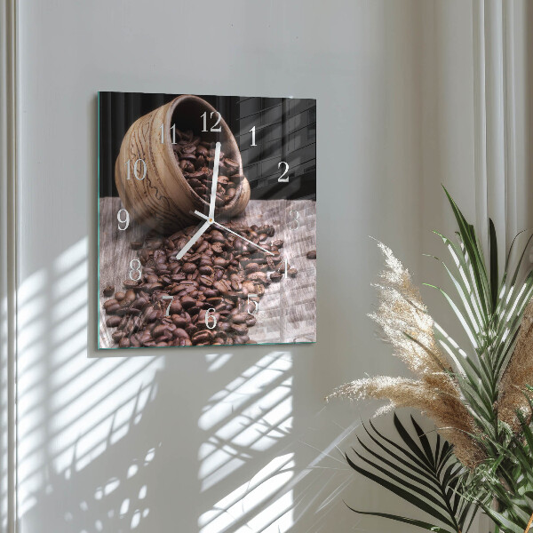 Reloj cuadrado Granos de café