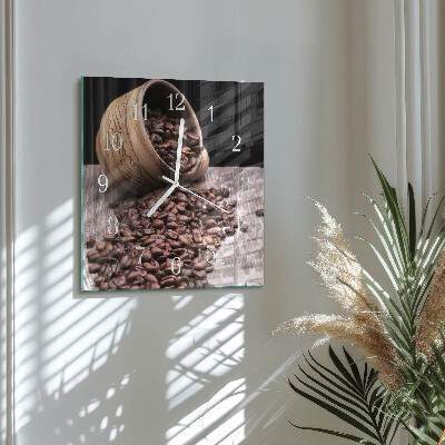 Reloj cuadrado Granos de café