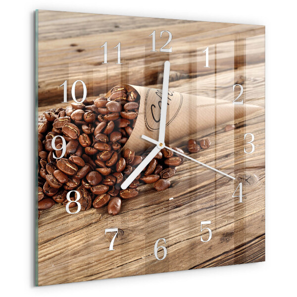 Reloj cuadrado Granos de café