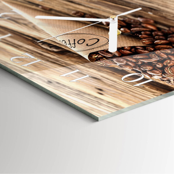 Reloj cuadrado Granos de café