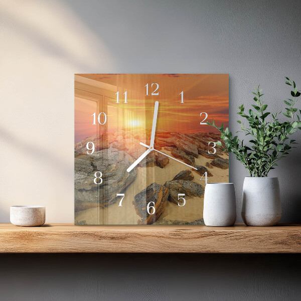 Reloj cuadrado Atardecer