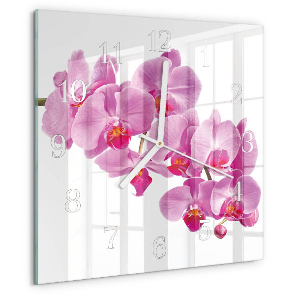 Reloj cuadrado Orquídea