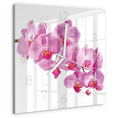 Reloj cuadrado Orquídea