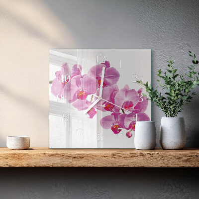 Reloj cuadrado Orquídea