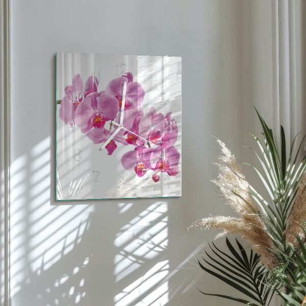 Reloj cuadrado Orquídea