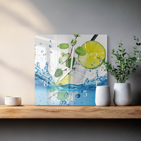 Reloj cuadrado Lima y menta