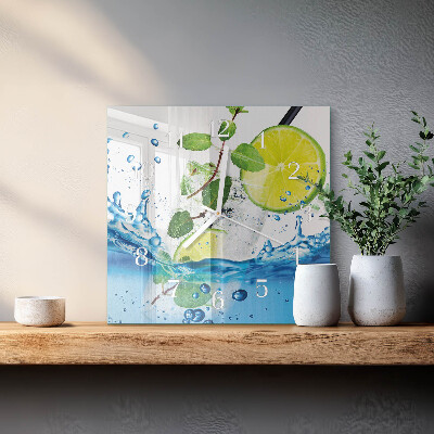 Reloj cuadrado Lima y menta