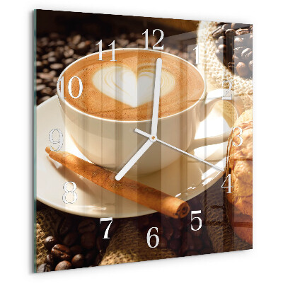 Reloj cuadrado Corazón de café