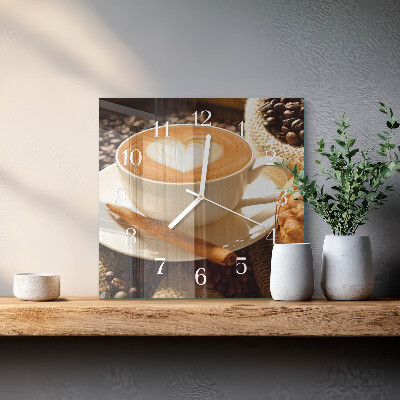 Reloj cuadrado Corazón de café