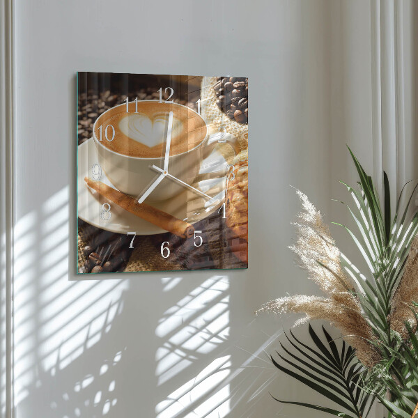 Reloj cuadrado Corazón de café