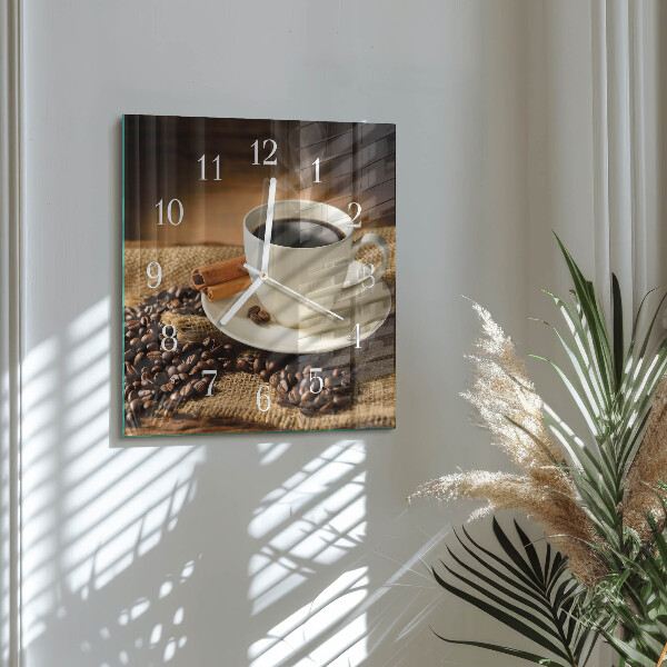 Reloj cuadrado Café