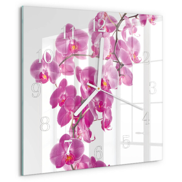 Reloj cuadrado Orquídea