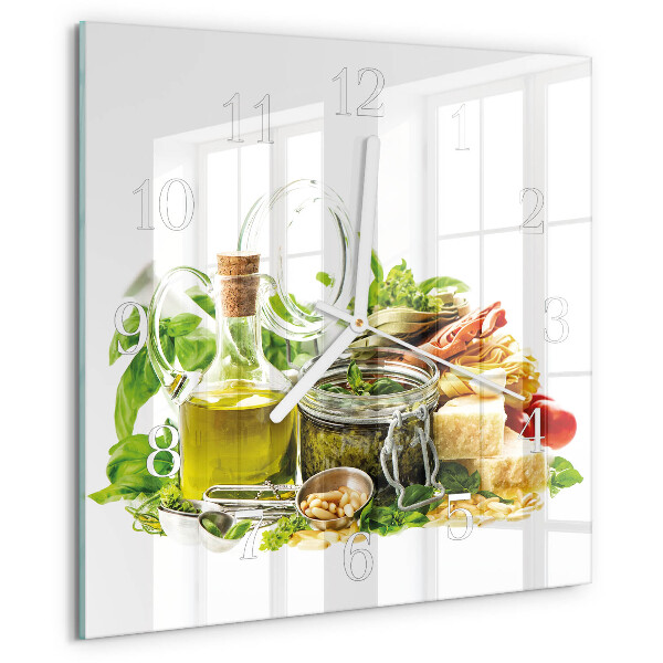 Reloj cuadrado Pasta con aceite