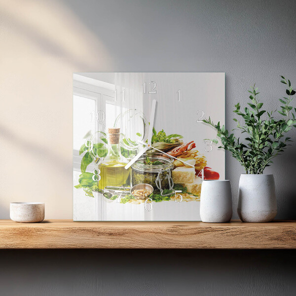 Reloj cuadrado Pasta con aceite