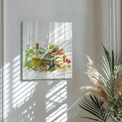 Reloj cuadrado Pasta con aceite