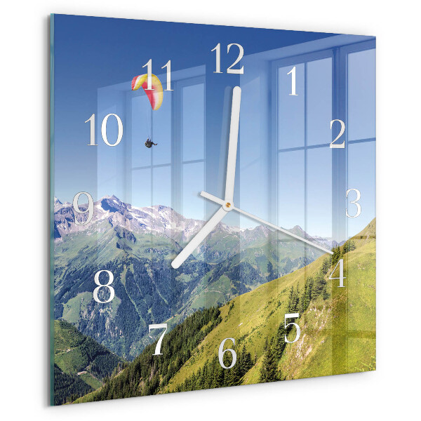 Reloj cuadrado montañas
