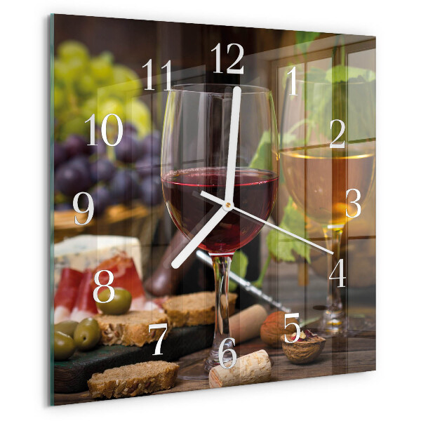 Reloj cuadrado Copas de vino