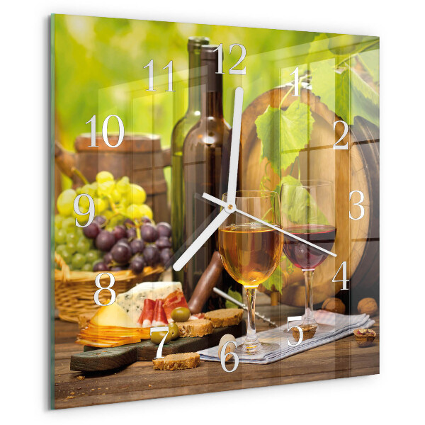 Reloj cuadrado Uvas para vino