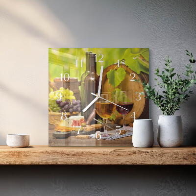 Reloj cuadrado Uvas para vino