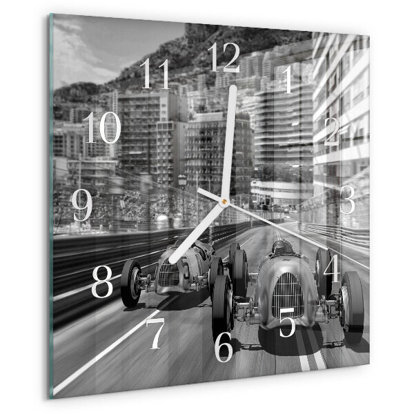 Reloj cuadrado Coche de carreras