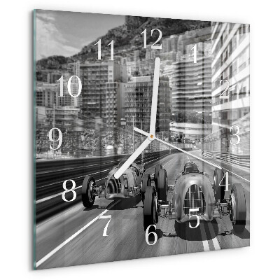 Reloj cuadrado Coche de carreras