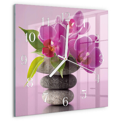 Reloj cuadrado Orquídea