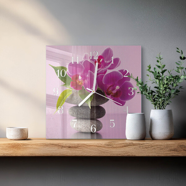 Reloj cuadrado Orquídea