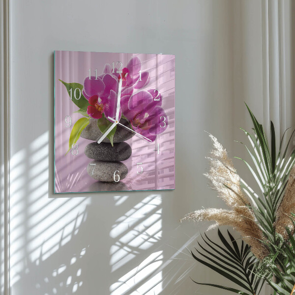 Reloj cuadrado Orquídea