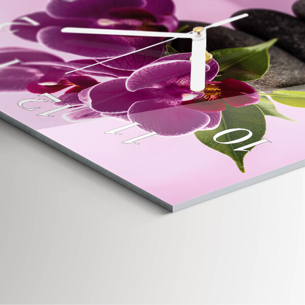 Reloj cuadrado Orquídea