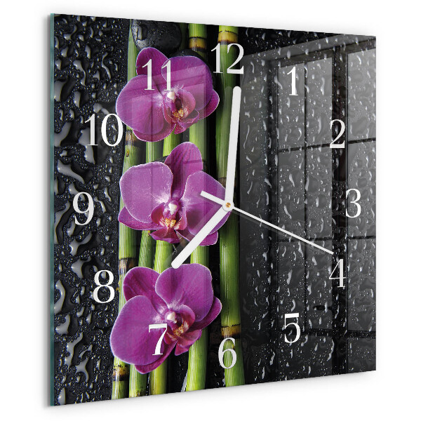 Reloj cuadrado Orquídea