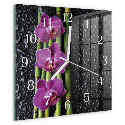 Reloj cuadrado Orquídea