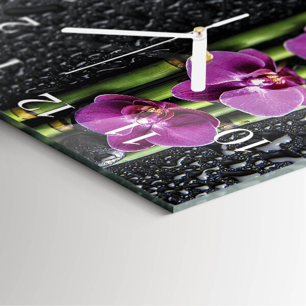 Reloj cuadrado Orquídea