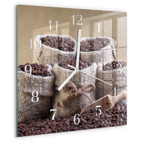 Reloj cuadrado Granos de café