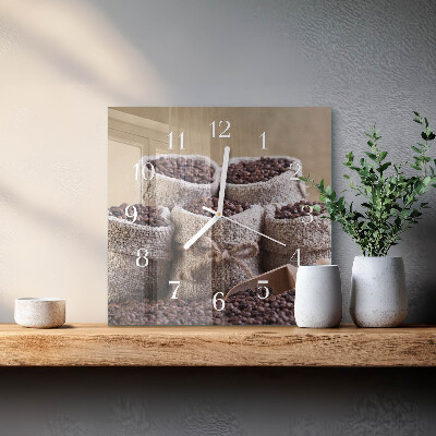 Reloj cuadrado Granos de café