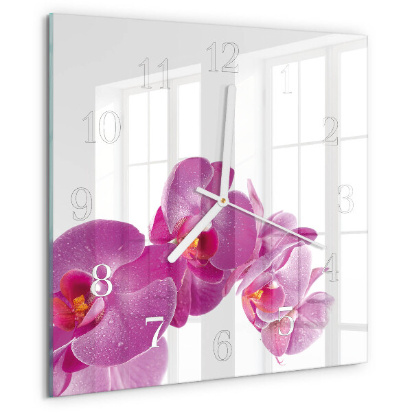 Reloj cuadrado Orquídea