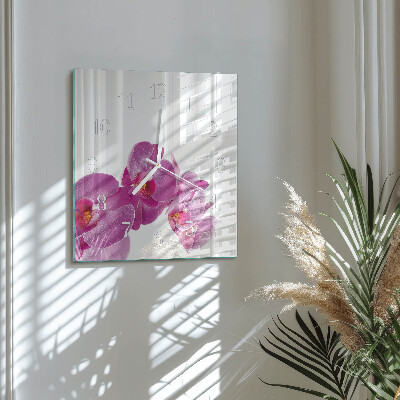 Reloj cuadrado Orquídea