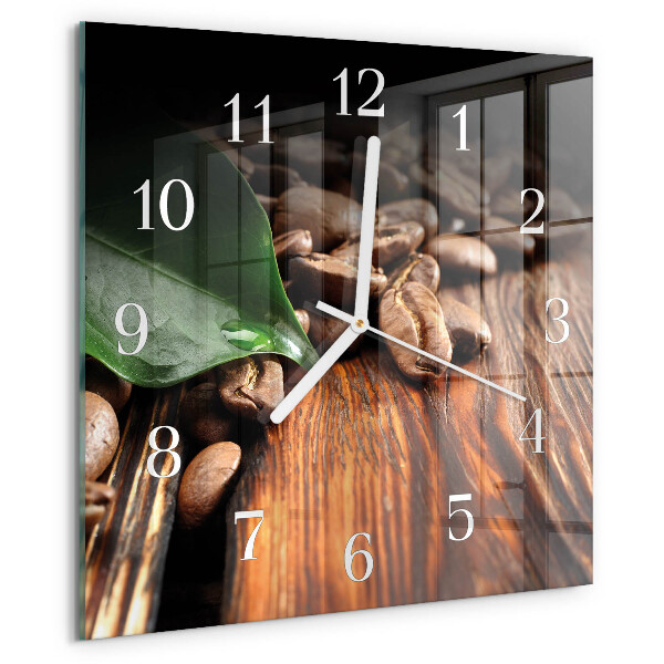 Reloj cuadrado Granos de café
