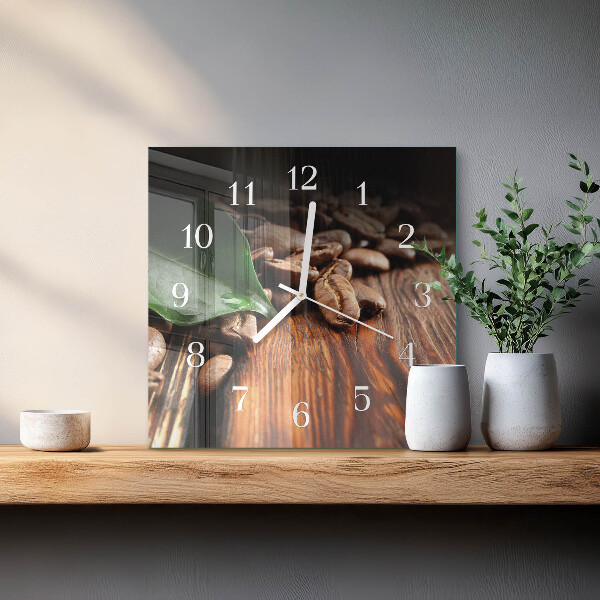 Reloj cuadrado Granos de café