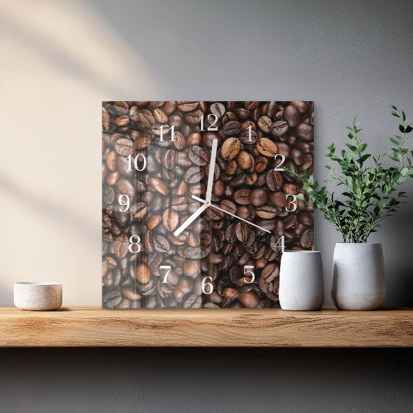 Reloj cuadrado Granos de café