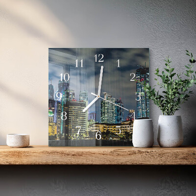 Reloj cuadrado Noche en la ciudad