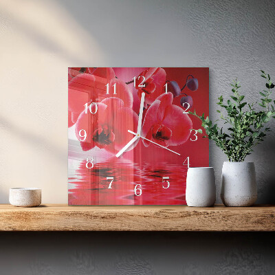 Reloj cuadrado Orquídea
