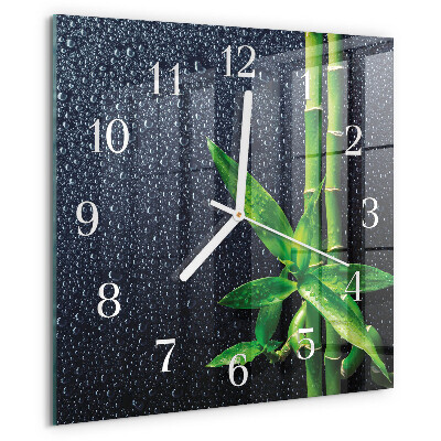 Reloj cuadrado Gotas y bambú