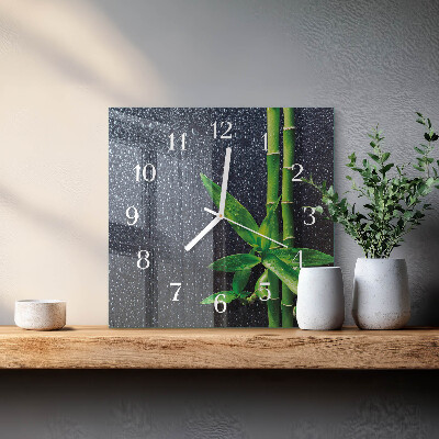 Reloj cuadrado Gotas y bambú