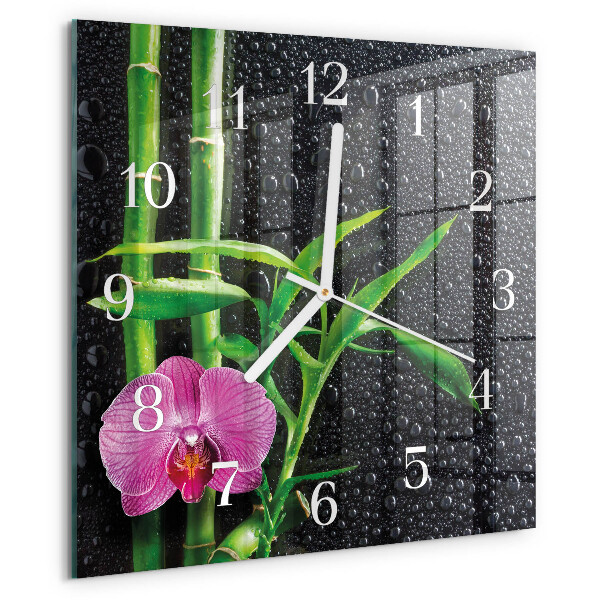 Reloj cuadrado Spa de bambú